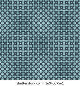 Geometric pattern of flowers. Seamless vector background. navy and light blue ornaments. Ornaments for fabrics, wallpapers, packaging, decorative printing