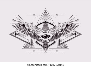 Abstract Geometric Pattern Sacred Geometry Flying Stock Vector (Royalty ...