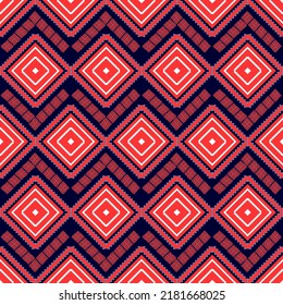 ‎Abstract geometric pattern, folk embroidery, print, border, tradition, ethnic seamless oriental floral pattern, Ethnic abstract ikat art Seamless pattern in tribal, folk embroidery