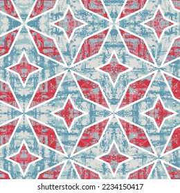 geometric  pattern formed by lines and spots of natural texture. Amazing  patterns and textures of slice of blue and red minerals. The image with the mirror effect.