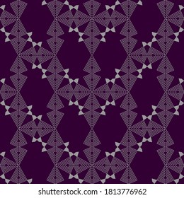 Geometric Pattern of Formed Lines Isolated on Purple Background.