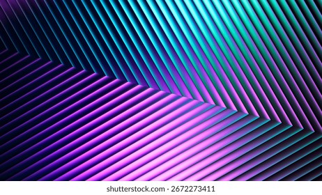 Geometric pattern with fractal glass gradient flow. Sharp clean diagonal geometry with symmetrical structure and light reflections for creative design and futuristic decoration. Vector illustration