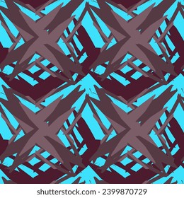Geometric pattern, fragments, spikes. Blue and brown colors. For printing, for banners.