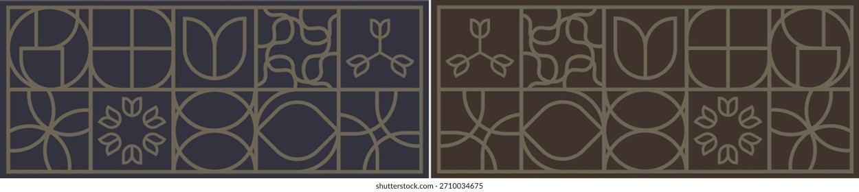 Patrón geométrico para pegatina de vidrio - Diseño decorativo para ventanas, películas de privacidad y decoración de vidrio interior