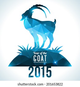 Geometric pattern goat. Vector illustration. Chinese astrological sign. New Year 2015.