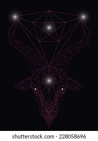 Geometric pattern goat. Vector illustration. 