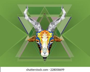 Geometric pattern goat. Vector illustration. 