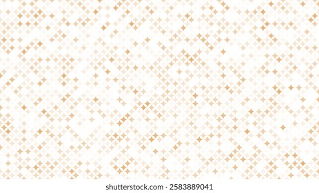 Geometric pattern with gold and white diamond shapes creating an elegant abstract background. Vector illustration.