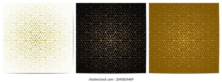 Geometric pattern golden background luxury with polygonal shape and triangle gold lines  