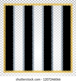 Geometric pattern, golden chain background