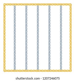 Geometric pattern, golden chain background