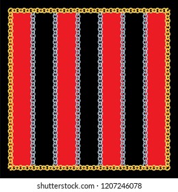 Geometric pattern, golden chain background