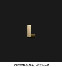 Geometric pattern and GOLDEN color L letter icon based minimal logo