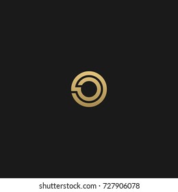 Geometric pattern and GOLDEN color O letter icon based minimal logo