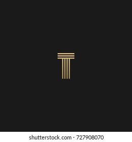 Geometric pattern and GOLDEN color T letter icon based minimal logo