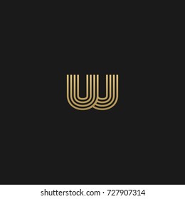 Geometric pattern and GOLDEN color W letter icon based minimal logo