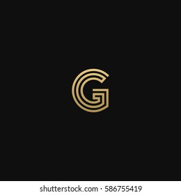 Geometric pattern and GOLDEN colour G letter icon based minimal logo