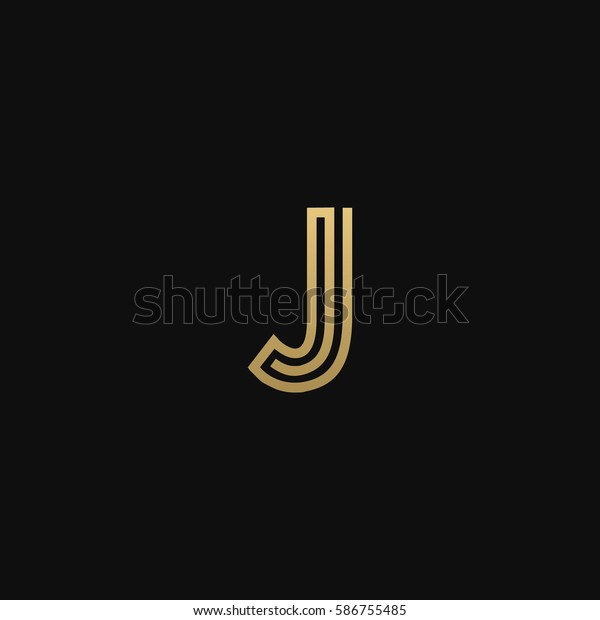 Geometric Pattern Golden Colour J Letter Stock Vector (Royalty Free ...