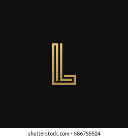 Geometric pattern and GOLDEN colour L letter icon based minimal logo