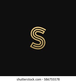 Geometric pattern and GOLDEN colour S letter icon based minimal logo