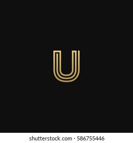 Geometric pattern and GOLDEN colour U letter icon based minimal logo