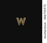 Geometric pattern and GOLDEN colour W letter icon based minimal logo