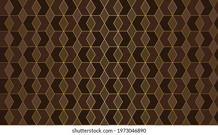 The geometric pattern with golden lines. Abstract seamless vector on dark background. Graphic modern pattern