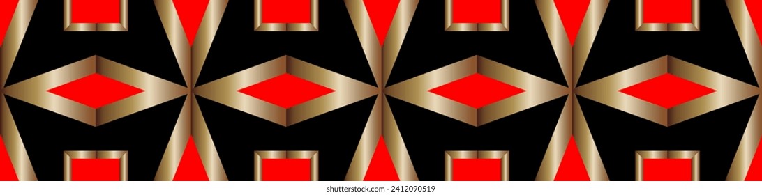 Geometric pattern with gradient. Abstract classic golden pattern.  For Wallpaper, presentation, background. Interior design. Fashion print. 