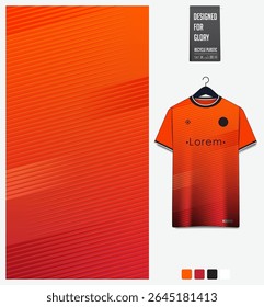 Padrão geométrico com fundo de gradiente para o design têxtil do tecido. Modelo de modelo de camisa de esporte para futebol, futebol, basquete, ciclismo, corrida, rúgbi, beisebol, corrida ou roupas esportivas. Vetor.