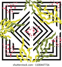 Geometric pattern with grass