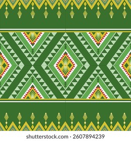 Geometric pattern Green background with Light green and yellow patterns