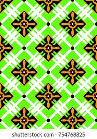 Geometric pattern  green and black square.