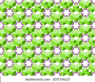 Geometric pattern of green and ultra violet colors isolated on white background - Vector illustration. Use as background, backdrop, montage, or texture in website, UI, app, logo, or graphic design.