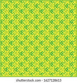 geometric pattern in green and yellow color with blocks