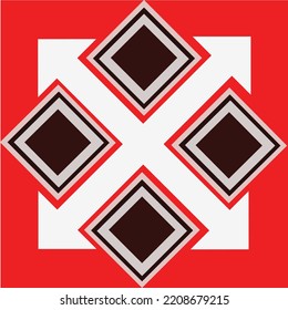 geometric pattern Grid with red white and black color Modern abstract  background vector 

