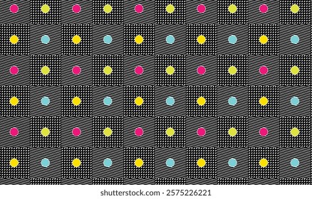 Geometric Pattern grids with abstract floral fills for structured wallpapers and artistic gift wraps.