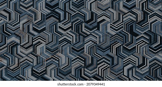 Geometric pattern grunge background with stripes wavy lines polygonal shape and marble texture  