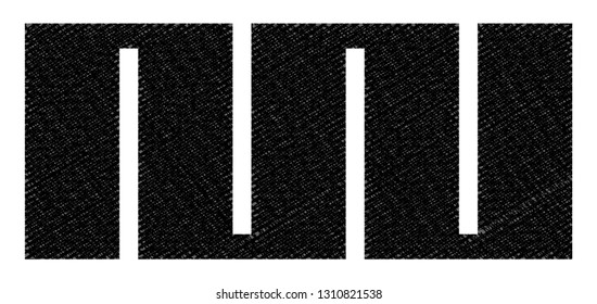 Geometric pattern with grunge black grid. Monochrome vector lines. Pencil texture. 

