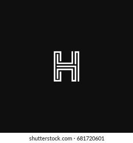 Geometric pattern and H letter icon based minimal logo