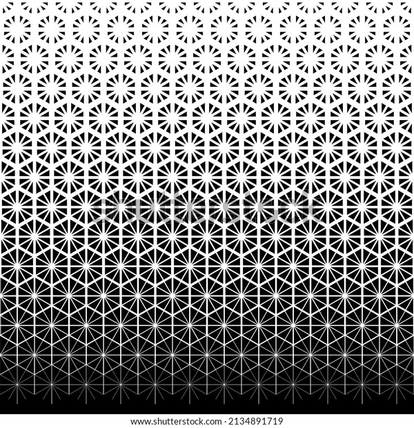 Geometric pattern. Halftone diamond background. Abstract geometric gradient. Black and white fading texture for design prints. Faded triangle shape. Backdrop fades geometry. Vector illustration