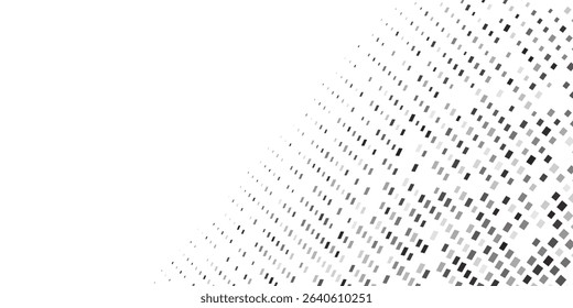 Geometric pattern of halftone on a white background. Seamless in one direction.Option with a short fade out.The radial transformation method.