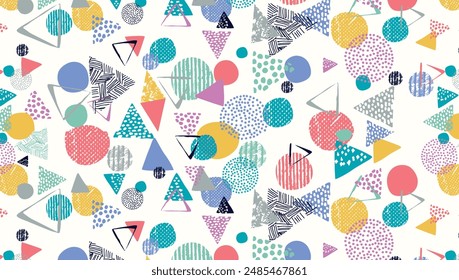 geometric pattern with hand drawn decorative tribal elements.Traditional ornament.