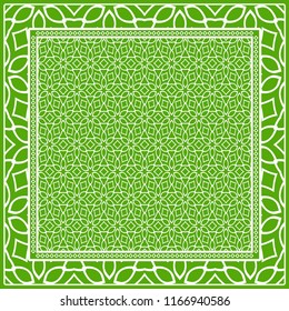 Geometric Pattern with hand-drawing floral ornament. illustration. For fabric, textile, bandana.