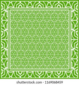 Geometric Pattern with hand-drawing floral ornament. illustration. For fabric, textile, bandana.
