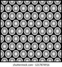 Geometric Pattern with hand-drawing floral ornament. illustration. For fabric, textile, bandana