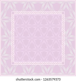 Geometric Pattern with hand-drawing floral ornament. illustration. For fabric, textile, bandana, scarg, print.