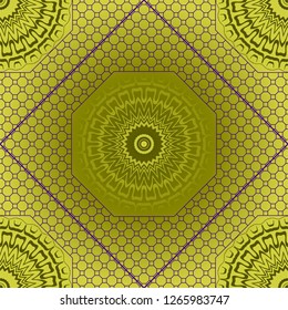 Geometric Pattern with hand-drawing floral ornament. illustration. For fabric, textile, bandana, scarg, print.