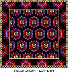 Geometric Pattern with hand-drawing ornament. illustration. Design for prints, textile, decor, fabric. Super vector pattern