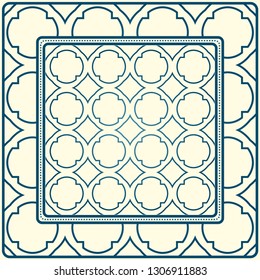 Geometric Pattern With Hand-Drawing Ornament. Illustration. For Fabric, Textile, Bandana, Scarg, Print.