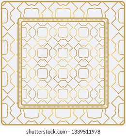 Geometric Pattern With Hand-Drawing Ornament. Illustration. Design For Prints, Textile, Decor, Fabric. Super Vector Pattern. Gold color.